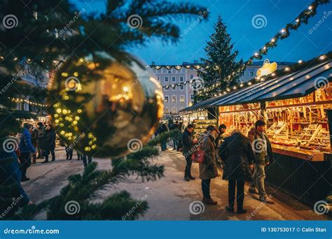 Salzburg Christmas Christkindl Advent Market Seen Trough a Chris ...