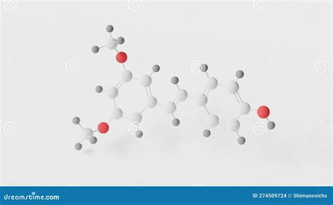 Pterostilbene Molecule 3d Molecular Structure Ball And Stick Model