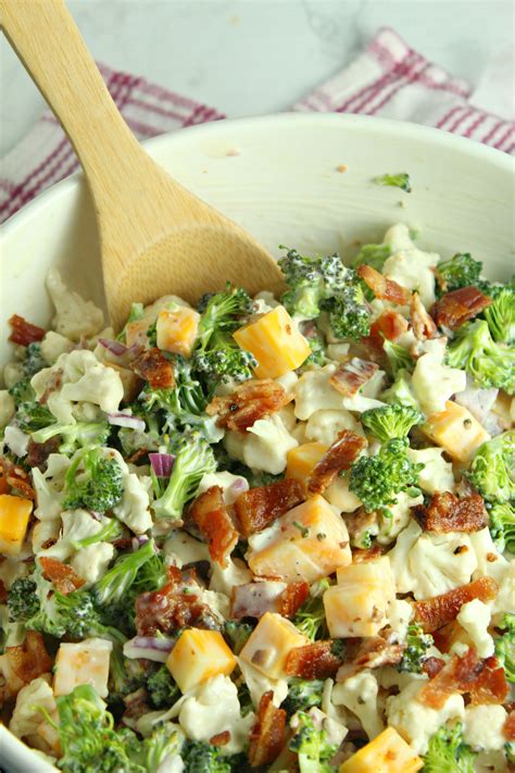 Broccoli Cauliflower Salad With Miracle Whip Broccoli Walls