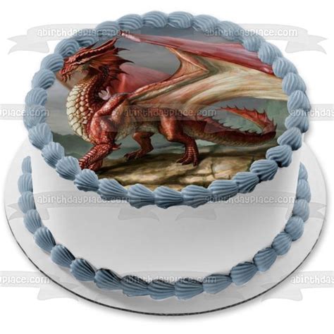 Dungeons And Dragons Red Dragon Edible Cake Topper Image Abpid