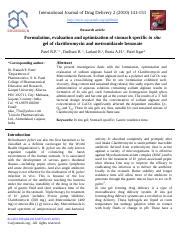 Formulation And Evaluation Of Stomach Specific In Situ Gel For Course