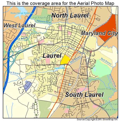 Aerial Photography Map of Laurel, MD Maryland