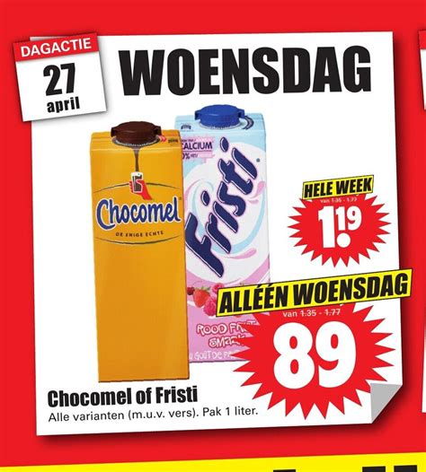 Chocomel Of Fristi Alle Varianten Pak 1 Liter Aanbieding Bij Dirk