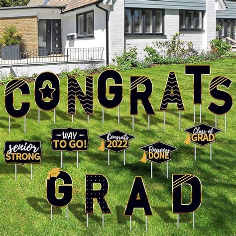 Buy Big Congrats Grad Yard Signs With Stakes Pack Of 17 Happy