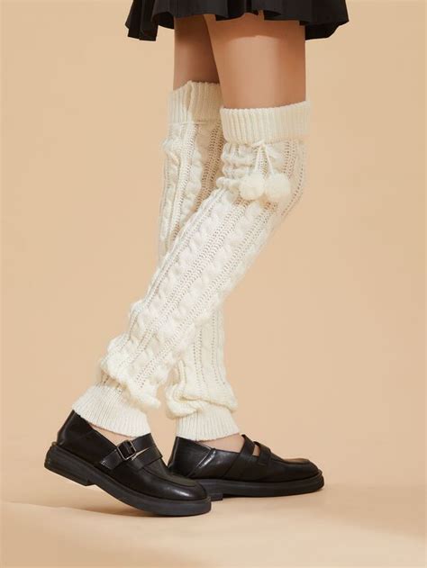 Pom Pom Leg Warmers Shein Usa