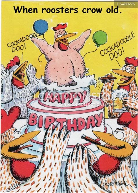 Cartoons Roosters Crowing Older Dick Chodkowski