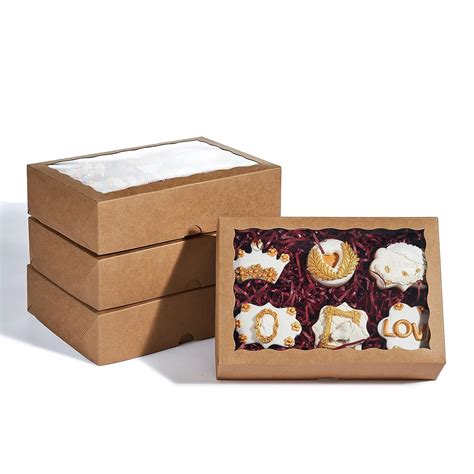 Buy Big Box Piece Kraft Bakery Pie Box With Window Auto Popup