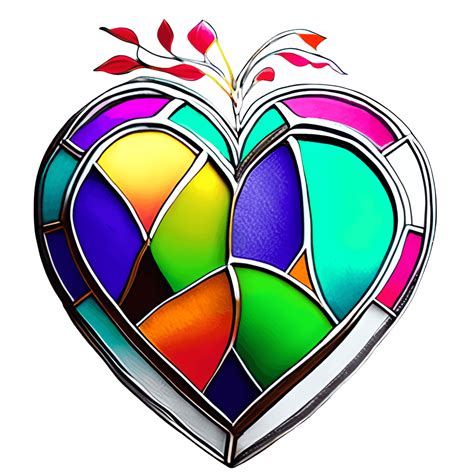 Stained Glass Heart Digital Graphic · Creative Fabrica