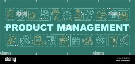 Product Management Word Concepts Dark Green Banner Stock Vector Image