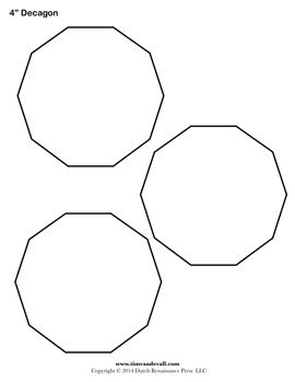 Blank Decagon Templates Printable Decagon Shapes Pdf Format