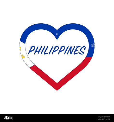 Philippines Flag In Heart I Love My Country Sign Stock Vector