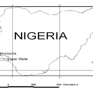 Map of Nigeria showing Abeokuta | Download Scientific Diagram