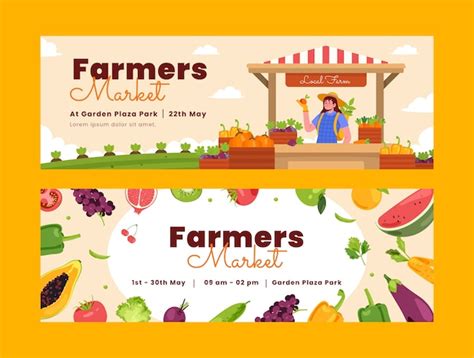 Farmers market banner mockup Vectors & Illustrations for Free Download | Freepik