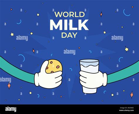 World Milk Day June 1 Horizontal Banner With Cartoon Hands With A