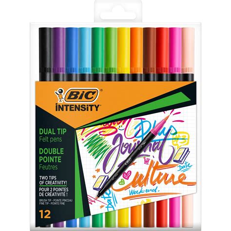 Bic Intensity Dual Tip Marker Pens 12 Pack Woolworths