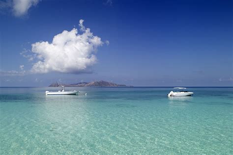 Boats Moored Offshore At Amanpulo Pamalican Island Philippines Exotic