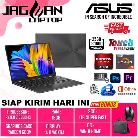 Jual Laptop Slim Asus Zenbook 14 FLIP OLED UN5401RA AMD RYZEN 7 6800HS