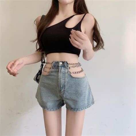 Sexy Hollow Out Denim Shorts Kawaii Fashion Shop Cute Asian