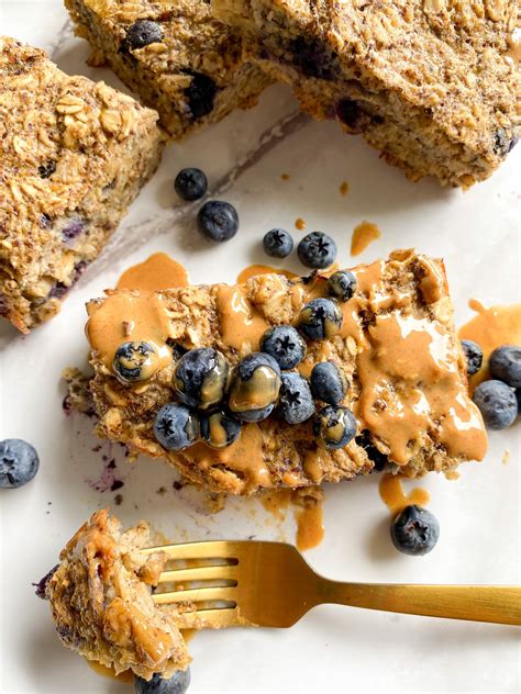 Healthy Blueberry Banana Oatmeal Breakfast Bars Recipe Oatmeal