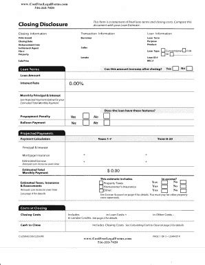 Fillable Online Closing Disclosure Files Consumerfinance Gov Fax