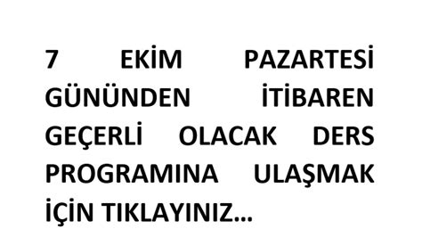 DERS PROGRAMI Belsin Melikgazi Belediyesi İmam Hatip Ortaokulu