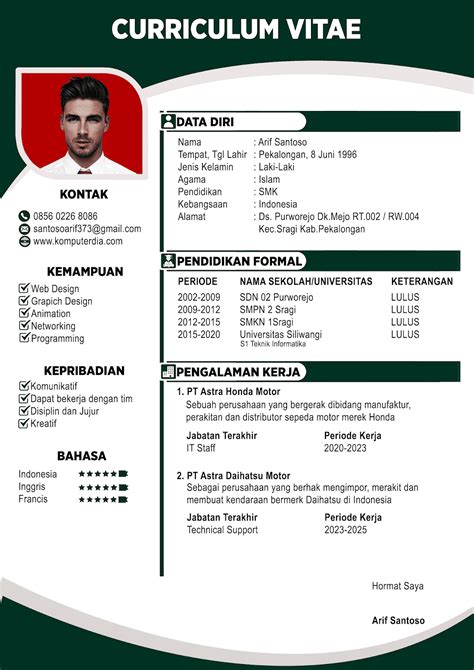 Cara Membuat Cv Yang Menarik Di Word Masopkings