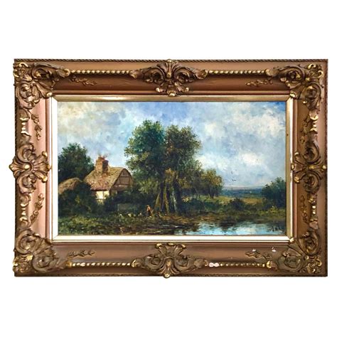 Framed 19th Century Floral Wallpaper Panel - Crackle Flowers For Sale