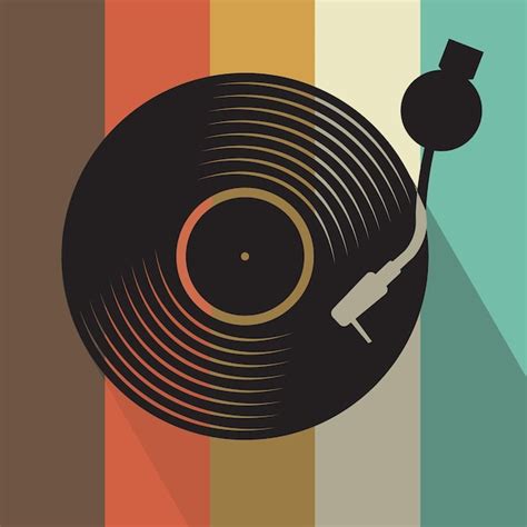 Ilustración de vector de concepto retro plano de disco de disco de