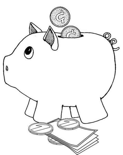 Printable Piggy Bank Coloring Pages