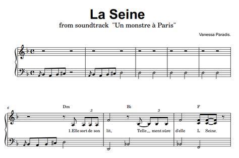 Un Monstre A Paris La Seine Free Sheet Music PDF For Piano The Piano