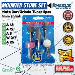 Jual Mounted Stone Batu Osco Set 5 Pcs Mata Tuner Batu 6 MM Tangkai