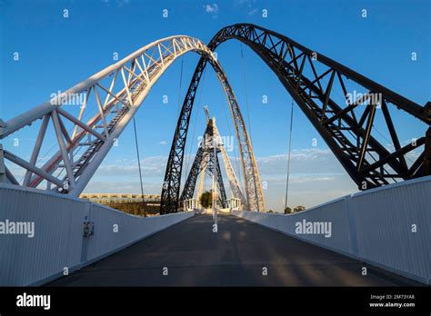 Matagarup Pedestrian Bridge Burswood Perth Western Australia Stock