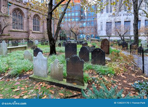 Trinity Church And Cemetery In Downtown Manhattan Editorial Image