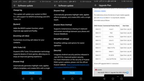 EMUI 9 1 Arrives For Mate 10 10 Pro Y9 2019 P30 Lite In The