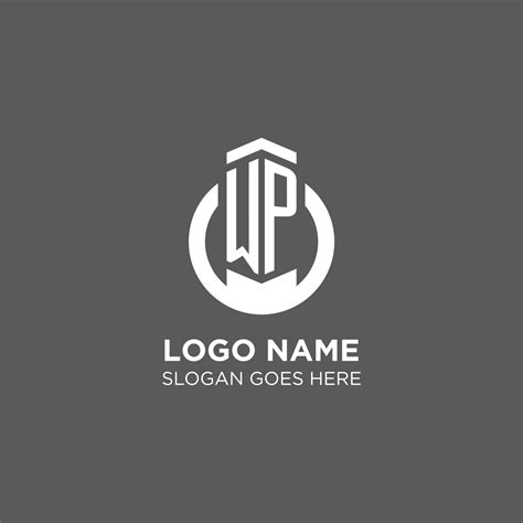 Initial Wp Circle Round Line Logo Abstract Company Logo Design Ideas