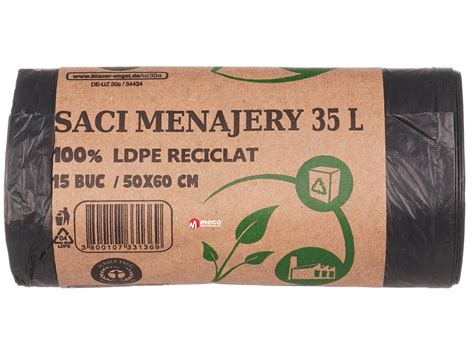 Saci Menajeri Ldpe Reciclat Litri Buc Mertecom Ro