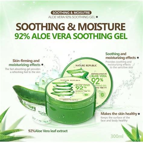 Authentic Nature Republic Aloe Vera Soothing Gel 300ml Made In Korea