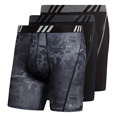 Adidas Men S Sport Performance Mesh Boxer Brief Underwear 3 Pack Conscript Black Black Clear