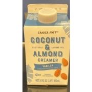 Trader Joe S Coconut Almond Creamer Calories Nutrition Analysis