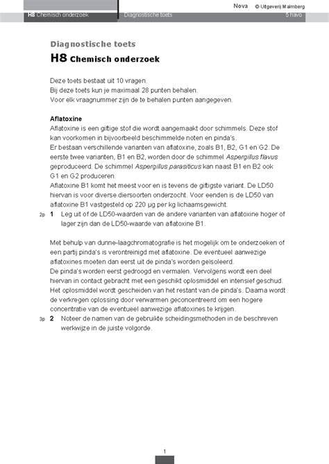 Nova Sk 5h H08 Diagnostische Toets 3 0 H8 Chemisch Onderzoek