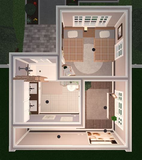 Small Bloxburg Starter Home Interior Upstairs House Layouts