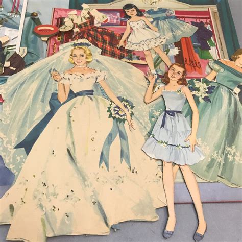 Vintage 1955 Merrill Heavenly Blue Wedding Paper Doll Set Main