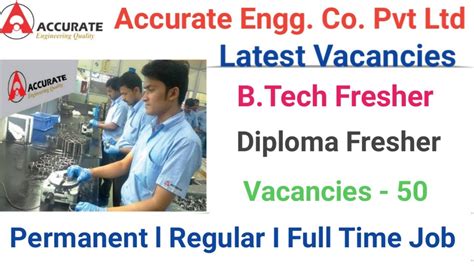 Fresher B E B Tech Diploma Engg Vacancies In Reputed Company I