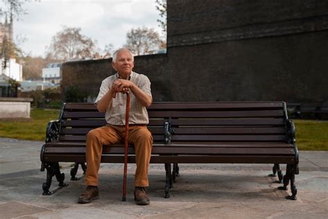 Old Man Park Bench Elderly Man On Park Bench Mature