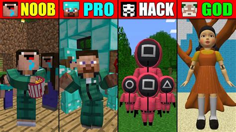 Minecraft Noob Vs Pro Vs Hacker Vs God How To Play Squid Game Challenge