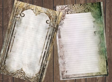 36 Gothic Printable Lined Junk Journal Pages Dark Academia Scrapbook