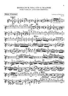 Romance For Violin And Orchestra No 1 In G Major Op 40 By L V