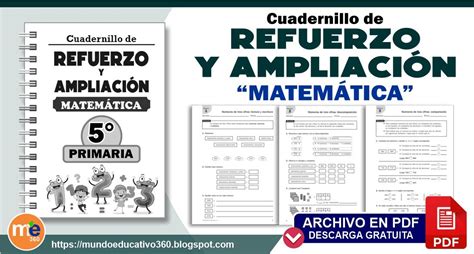 Cuaderno De Refuerzo Y Ampliaci N Matem Tica Para Primaria