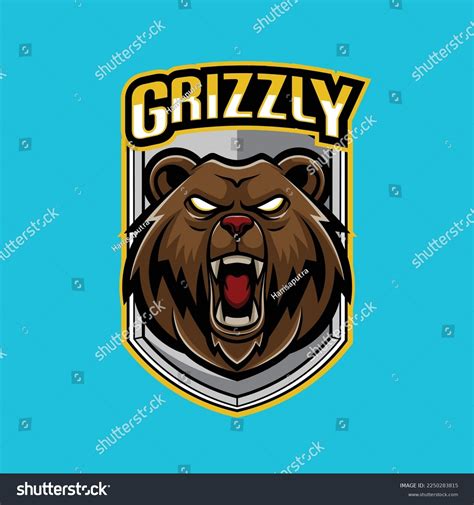 Vector Grizzly Bear Mascot Logo Template Stock Vector (Royalty Free ...