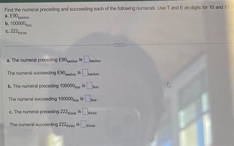 Solved Find The Numeral Preceding And Succeeding Each Of The Chegg